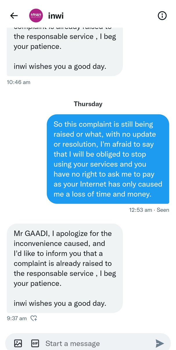 FaisalGaadi's tweet photo. A complaint that seems to last for good. No solution as they are fixing a whole world network, @inwi any response apart from the one in the picture?? https://t.co/CyTmNhzBl1