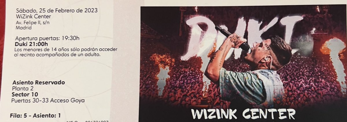 Maarco_DnB's tweet photo. Vendo 2 entradas a lo que me costaron en físico compradas en Ticketmaster para @DukiSSJ el día 25 de febrero en wizink  center interesados MD! Se entregan en mano https://t.co/JLhEK2kOGJ