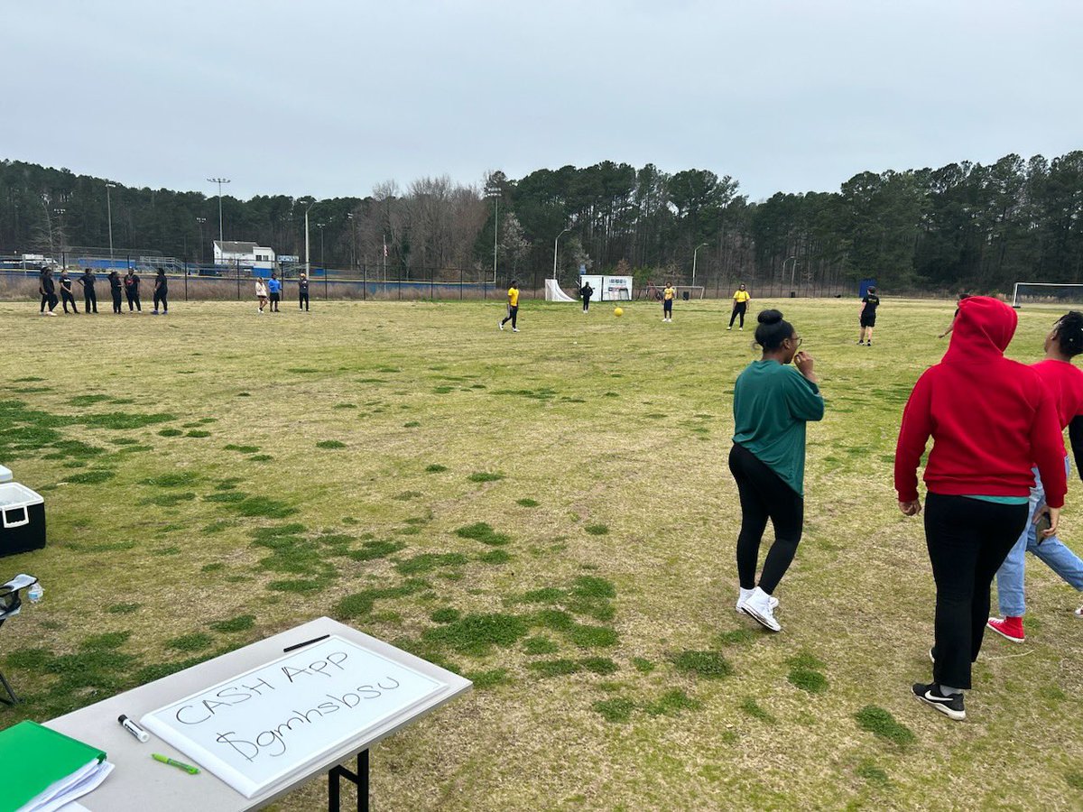 Garner_HS's tweet photo. Our BSU Squad hosted a Kickball Kickback today at school to start Black History Month Spirit Week at Garner Magnet! Swipe to see how you can celebrate with us this week! 💙💛 https://t.co/gZoV4HFEeh