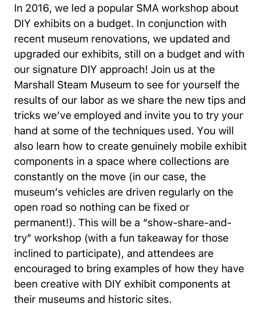 smallmuseums's tweet image. Photo dispatch from the DIY Exhibits 2.0 Workshop at @MarshallSteam 👋🏼🚙📸 #SMA2023 #SmallMuseums