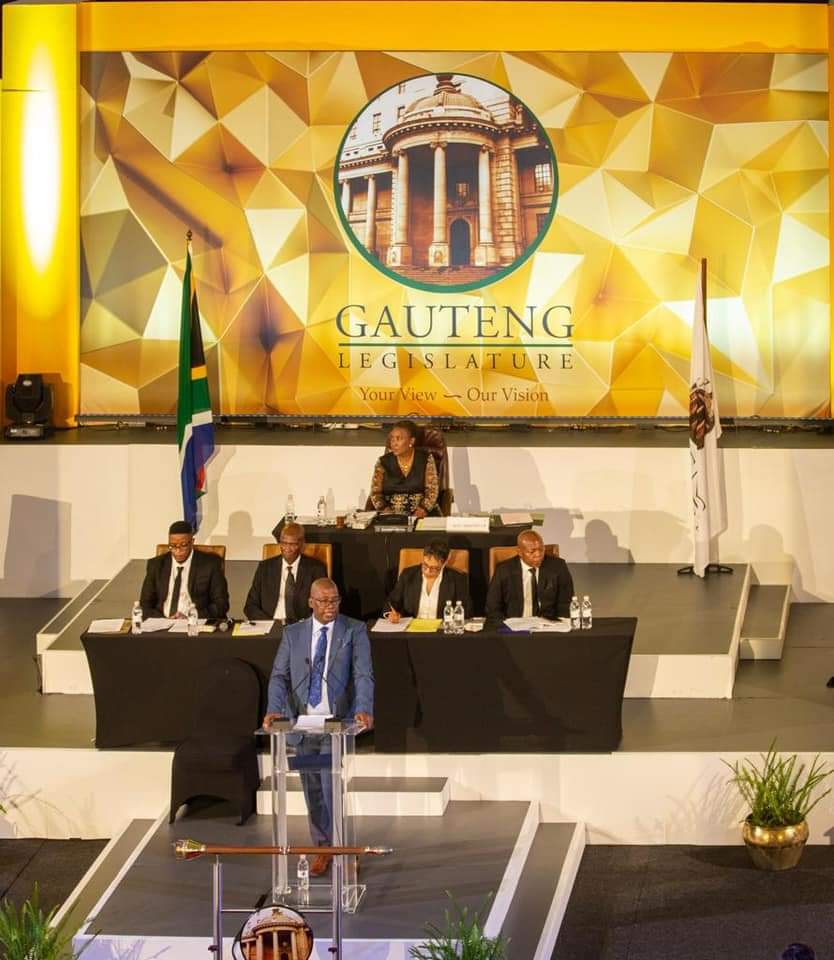 GPDRT_'s tweet photo. "We are pleased to report that e-Tolls have been scrapped. Together with the Ministries of Finance and Transport, we will make a joint announcement in this regard," Premier Panyaza Lesufi. #GPSOPA2023 https://t.co/m8PsD7SrU9