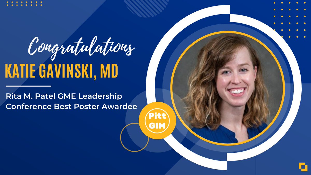 We're not shocked some of our #PittACESfellows brought home Rita M. Patel GME Leadership conference awards! @KatieGavinski was awarded Best Poster for 'The effect of a multi-level curriculum on use of clinical reasoning terminology in nationally presented clinical abstracts.' 🎉
