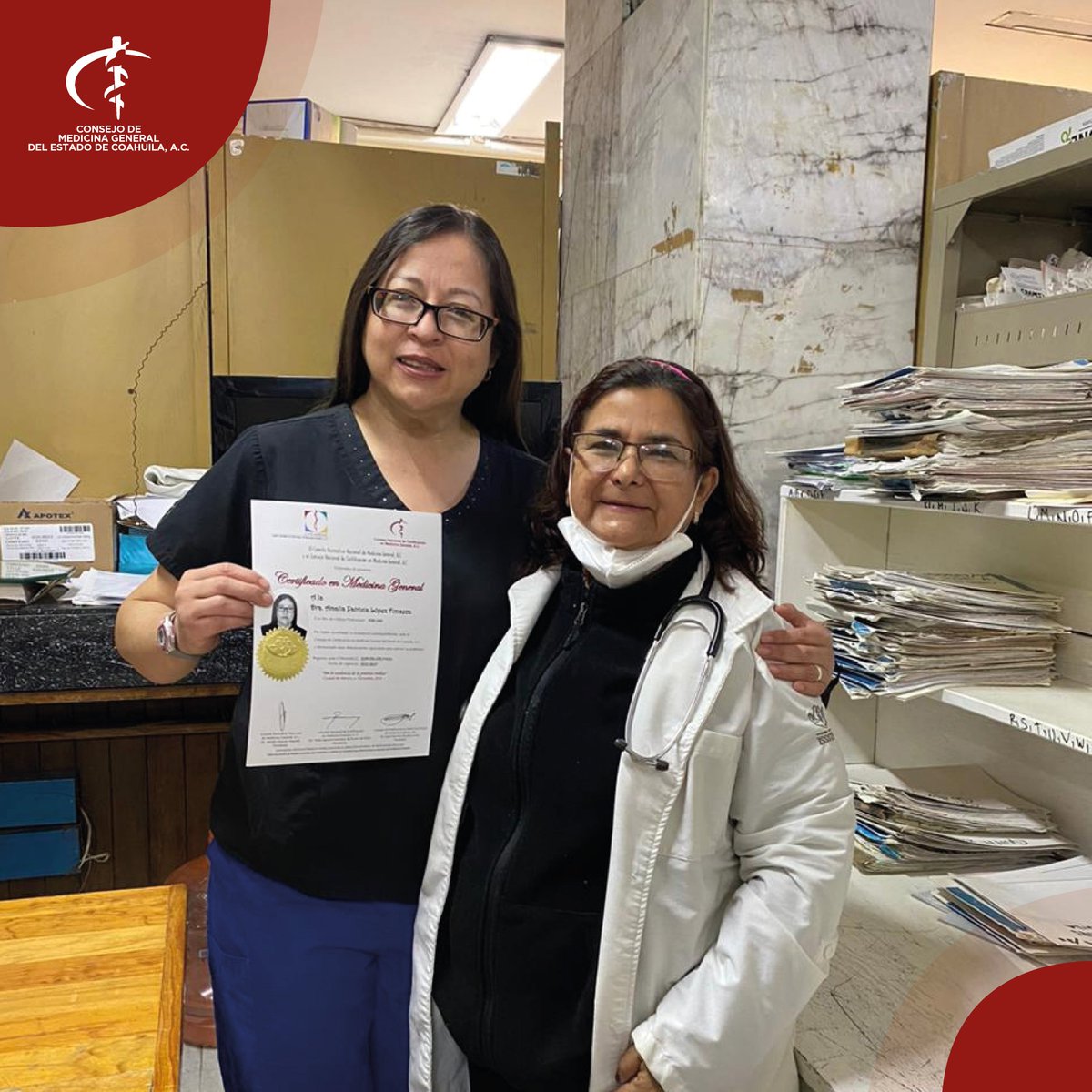 cmedicincoah's tweet photo. El Consejo de Medicina General del Estado de Coahuila felicita a la Dra. Amalia Patricia Lopez Fonseca de Saltillo Coahuila, por obtener su Certificación en Medicina General
"Por la Excelencia en la Práctica Medica" https://t.co/r2ME8MWeSJ