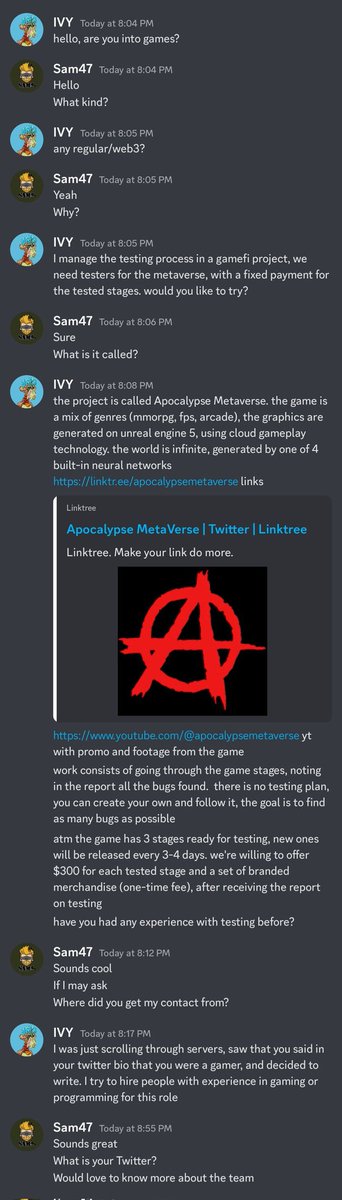 🚨Be careful of this kind of scam🚨
This is the 4th time already in the last 2 days
Scammers are getting really creative 🤬
 #SCAM #ScamAlert #scammers
 #NFTshill #Nfts #NFTCommunity