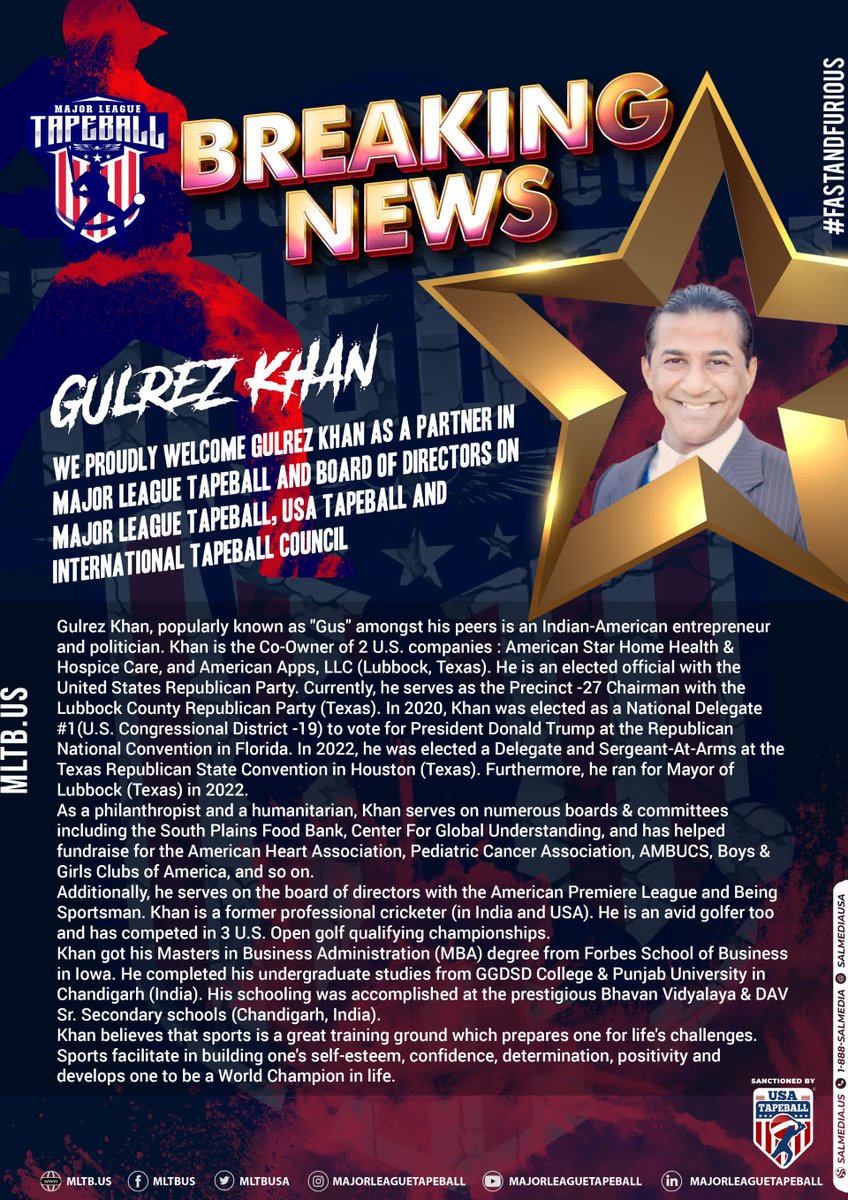 mltbusa's tweet photo. BREAKING NEWS!!!

Welcome Aboard Mr. Gulrez Khan

Branding &amp; Media Partner: @salmediausa

#MLT #GulrezKhan #WelcomeAboard #SalMedia #SalmMediaUSA https://t.co/LTanoNB2yx
