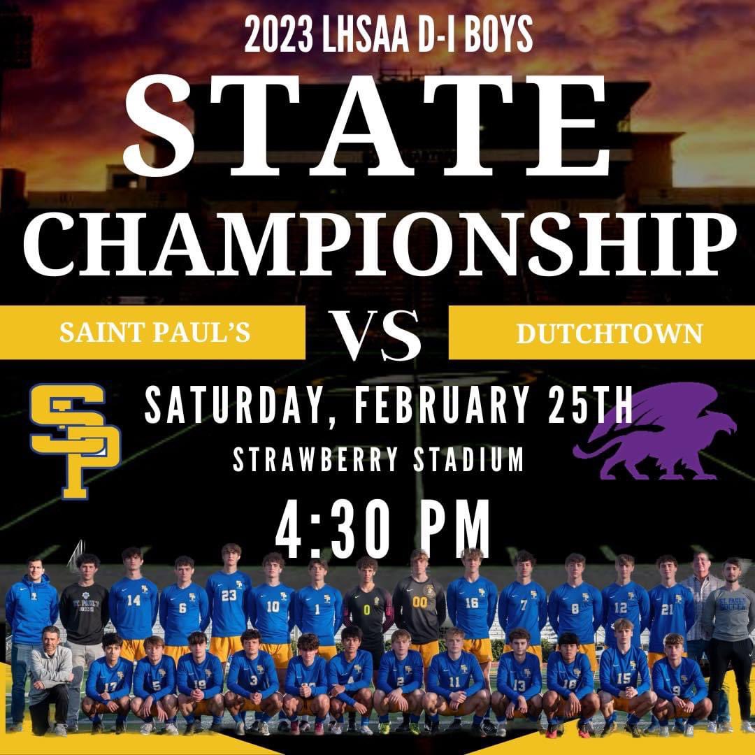LHSAA D-l State Championship this Saturday, February 25th, 4:30 @ SLU’s Strawberry Stadium. #goldout

Link to purchase tickets here: ticketreturn.com/TRMobile/#/tic…