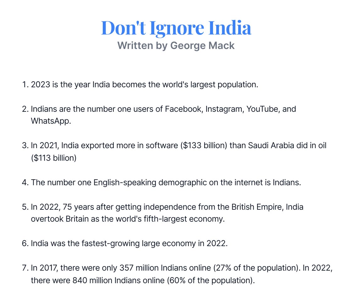 george__mack's tweet photo. What is ignored by the media -- but will be studied by historians?

Here's one: Don't ignore India. https://t.co/fLZxarGYiE