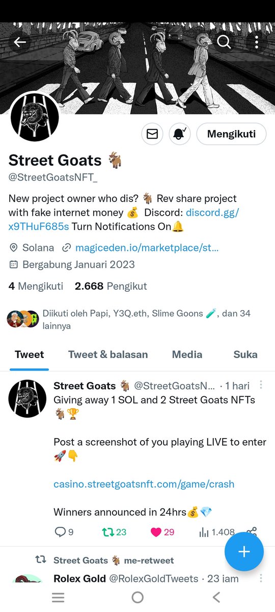 Rajaman321's tweet photo. @DegenDave86 @StreetGoatsNFT_ Come to GOATS ๐ฅ
@AdeRyan5001 @ZafranOzan @BellaShofie14
#LFGOATS
#WEDEMGOATS https://t.co/nn39A2uAtn