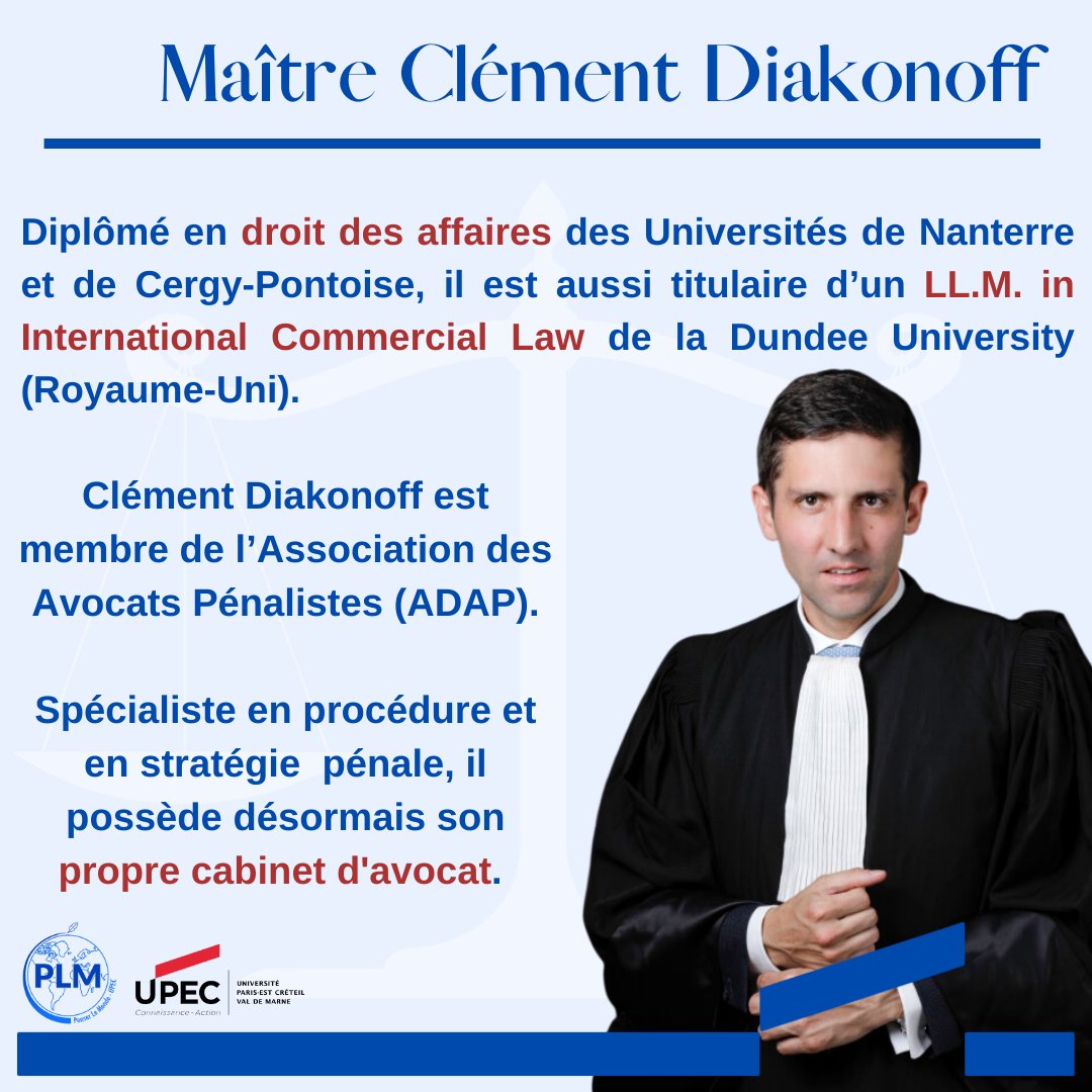 PLM a l'honneur de recevoir Maître Clément Diakonoff, avocat à la Cour, pour un atelier éloquence ce jeudi 23 février à 18H. 

Attention, le nombre de places est limité à 20 personnes! Inscrivez vous rapidement via ce lien:

<a href="/UPECactus/">UPEC</a> 

docs.google.com/forms/d/e/1FAI…