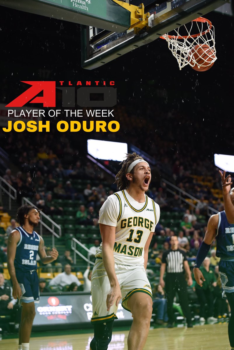 ByGeorgeGMU's tweet image. Josh averaged 22pts| 9.5reb this week, all while Mason went 2-0 #RockWithUs