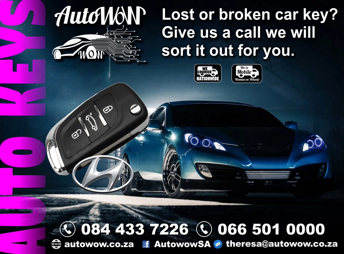 GorePrinting's tweet image. AutoWow Gauteng -Lost or broken car key for your Hyundai? Give us a call we will sort it out for you.

Contact us on 0844337226 / 0665010000
Visit autowow.co.za for more info.
or Click and like our Facebook page facebook.com/AutowowSA/

#autoWow #autosparekey #newcarkey