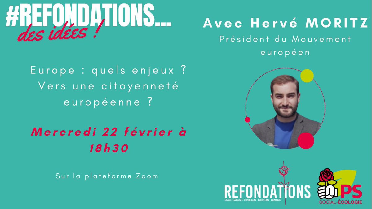 Nous reprenons les webinaires avec <a href="/Refondations1/">Refondations</a> pour un <a href="/partisocialiste/">Parti socialiste</a> au travail sur les idées! 
Prochaine session mercredi 22 février pour parler #Europe 
Lien bientôt disponible.