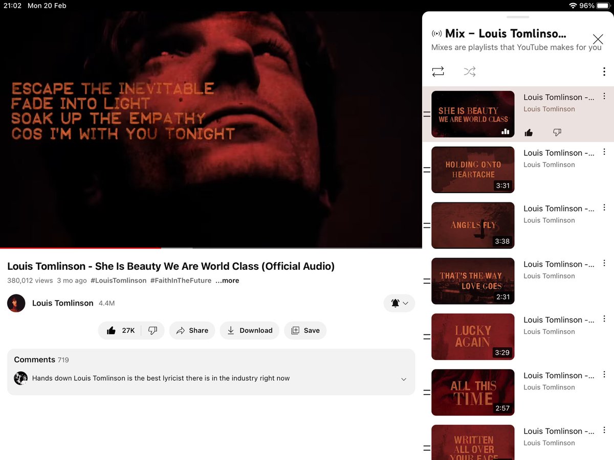 suzyQ491's tweet photo. Never ever getting tired of listening to #FITFALBUM
 By the amazingly talented Louis Tomlinson
#AOTV documentary Coming soon in Cinemas around the world https://t.co/jE9Hvzddxv
