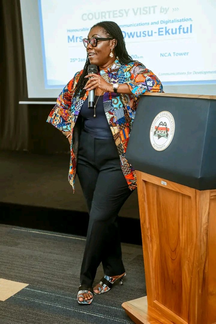 GiftyUrsula's tweet photo. Communications and Digitalisation, Mrs. Ursula Owusu-Ekuful, has paid a courtesy visit to the NCA today, to interact with its Management and Staff. The interaction which is currently ongoing forms part of the Minister’s scheduled visits to the various Agencies under everything. https://t.co/PGcMxCRly9