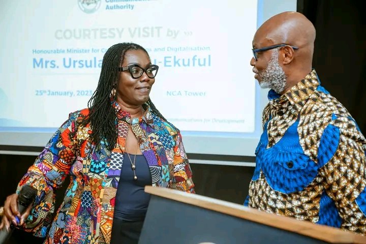 GiftyUrsula's tweet photo. Communications and Digitalisation, Mrs. Ursula Owusu-Ekuful, has paid a courtesy visit to the NCA today, to interact with its Management and Staff. The interaction which is currently ongoing forms part of the Minister’s scheduled visits to the various Agencies under everything. https://t.co/PGcMxCRly9