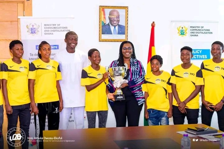 GiftyUrsula's tweet photo. The Dansoman based Women's Premier League Club, Faith Ladies paid a courtesy call on me to formally inform me of their triumph in the Women's Premier Super Cup competition which was held in Tamale. 

The Club's CEO, Mr. Ebenezer Adotey conveyed the team's appreciation. https://t.co/BZoDO7Hnzc