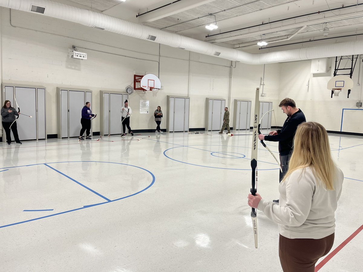 BLPanthers1's tweet photo. Our plates were full this morning so we needed some exercise and team building. Thank you Nebraska Army National Guard for creating a fun activity. Panther teachers are competitive. #GuardTheGoodLife https://t.co/y8DsFztTm7