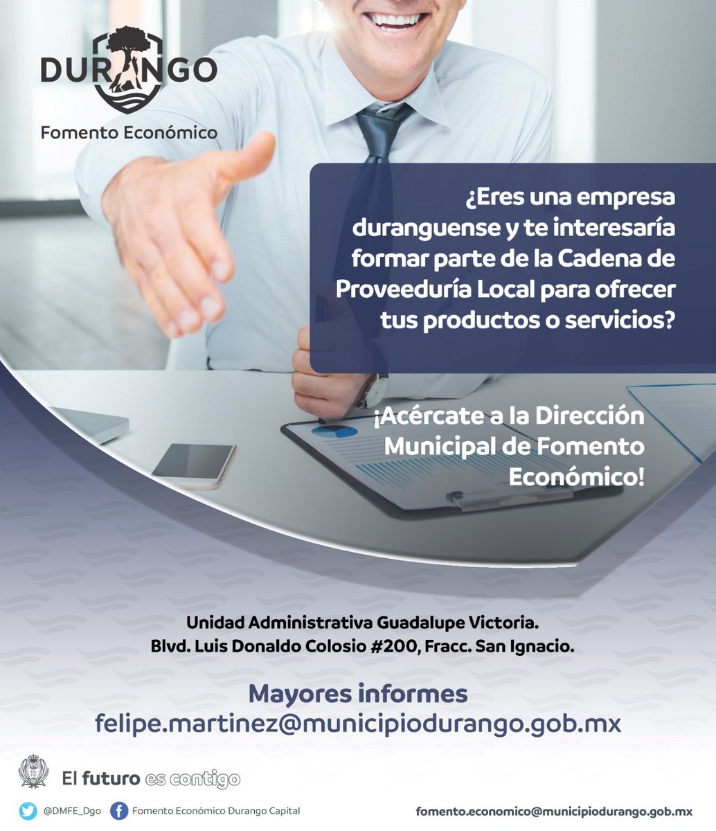 DMFEyT_Dgo's tweet image. ¿Te interesaría formar parte de esta Cadena de Proveduria Local ? 

#ElFuturoEsContigo
#DurangoUnaGranFamilia
#Al100ConDurango