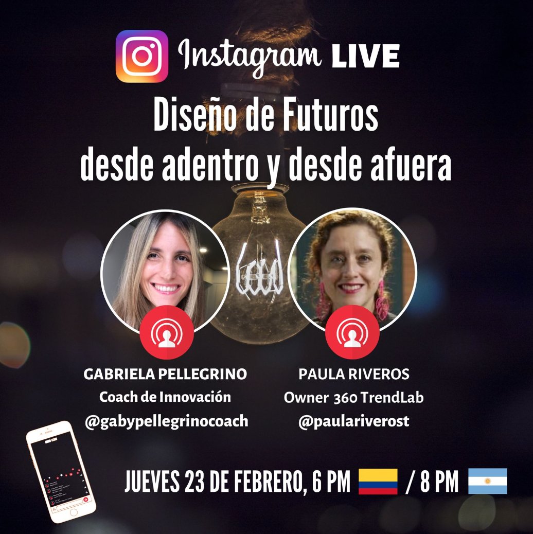 Paulariverost's tweet photo. Estaremos hablando sobre Tendencias y el Diseño de Futuros en este live. Sígueme en Instagram @paulariverost https://t.co/7c5UzjNdx4