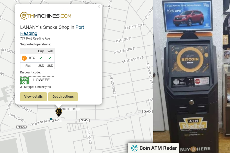 CoinATMRadar's tweet photo. Newest installed @ChainBytes #bitcoin ATM at LANANY's Smoke Shop in #PortReading 🇺🇸. Operated by #BTMmachines. Supported coins: #BTC
https://t.co/AqpzKIwrGw https://t.co/OAREU6U2L2