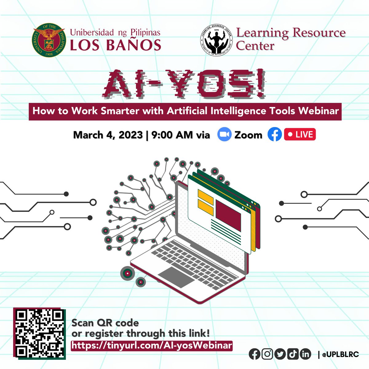 uplblrc's tweet photo. Whether you're a teacher, student, or professional, AI is here to stay, and it's time to learn how to use it effectively and ethically. 

Register for our webinar: https://t.co/Mtxak5BY4Z
Discover the latest advancements in AI &amp; how they can benefit you in your career or studies! https://t.co/gQMCuLtWu9