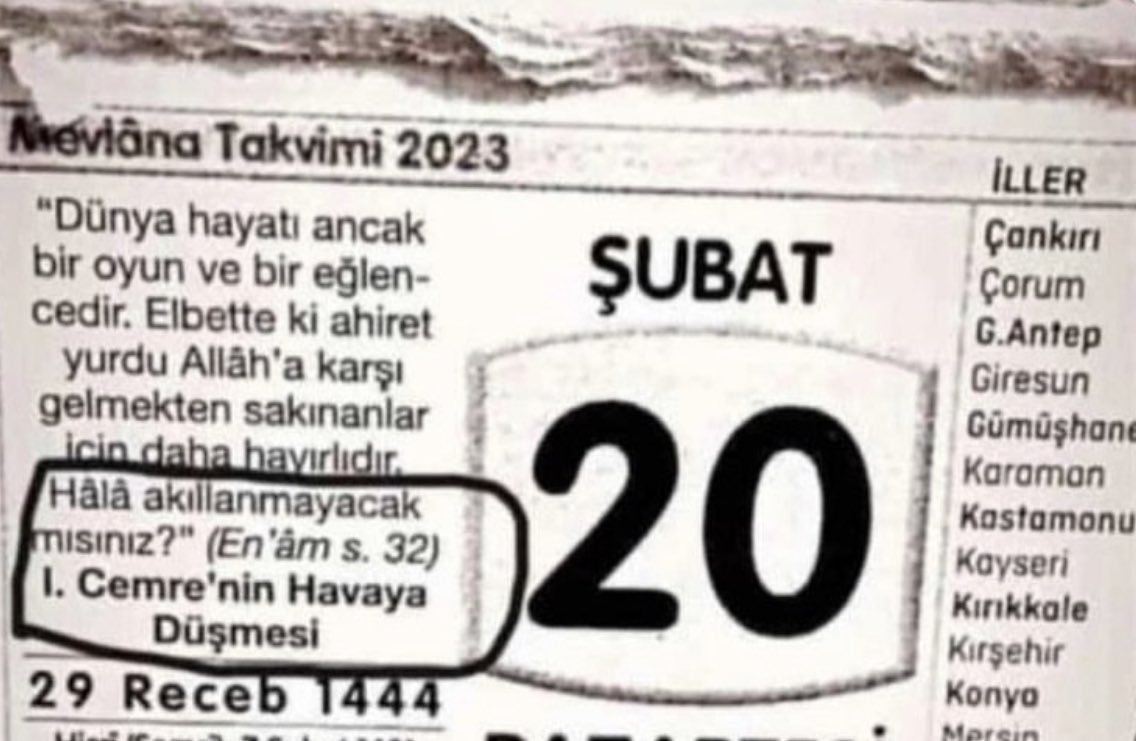 slowilahim's tweet photo. Bugüne ait takvim yaprağı” Hala akıllanmayacak mısınız? Ayeti dikkat çekti… https://t.co/g6IOqOOXSZ