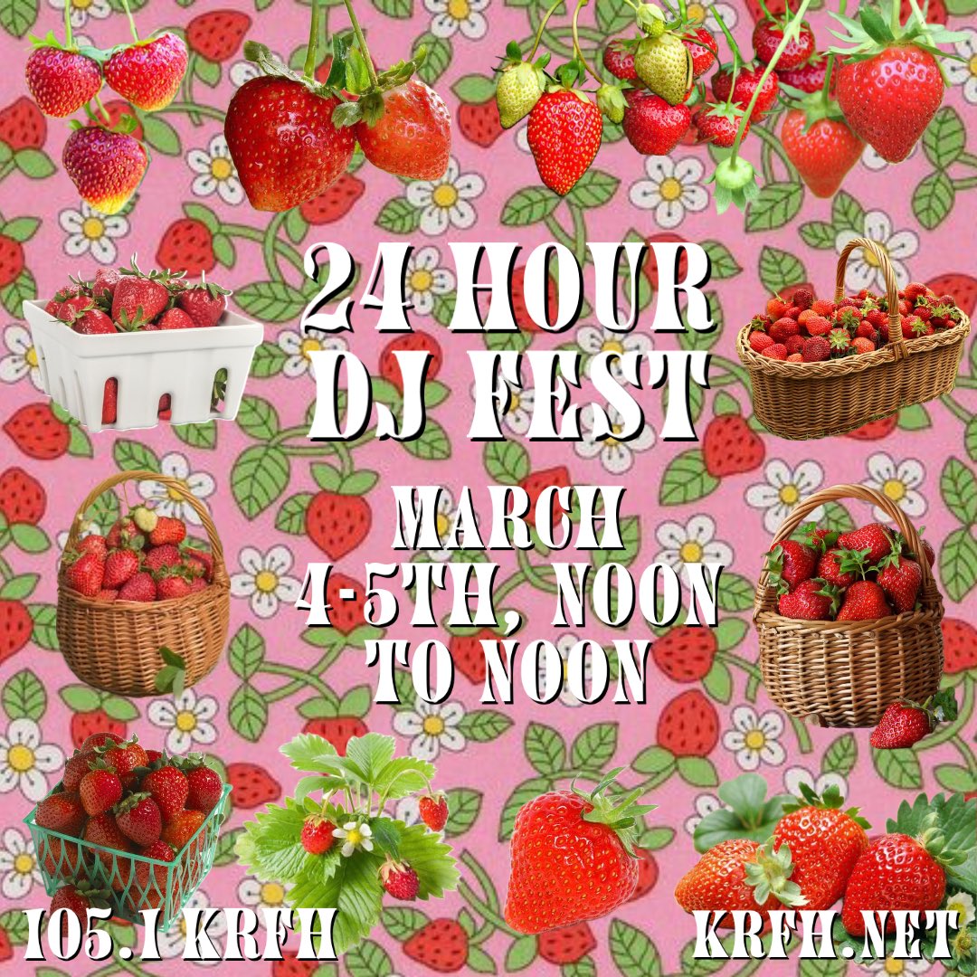 krfh_radio's tweet photo. ‼️ OUR 24-HOUR SHOW IS BACK ‼️

tune in on march 4 for a full day of live DJ’s in the booth with lots of music, talk shows and more! official lineup (plus more announcements 👀) will be posted very soon! https://t.co/VAFMeXawZ4 https://t.co/8y5iBZsKV9