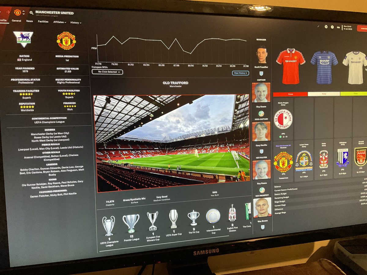 scottfusellier's tweet image. Just downloaded @FootballManager #FM23 and I’m already in love with @MadScientistFM 1998 1999database. Going to work through this at the same time as my @GuernseyFC save on #Fm22