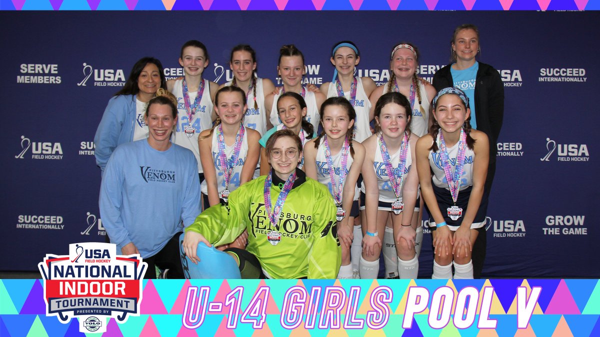 USAFieldHockey's tweet photo. Give a hand to the final Pool Winners at the 2023 U-14 Girls &amp; Co-Ed National Indoor Tournament, presented by @YOLOSportswear! Congratulations! 

U: @EmpowerFHA 
V: @PGHVenomFH Blue
KK: @CentralPennFH Stars
W: Wizards Gold

#NIT2023 https://t.co/r8w0Jr9Og6