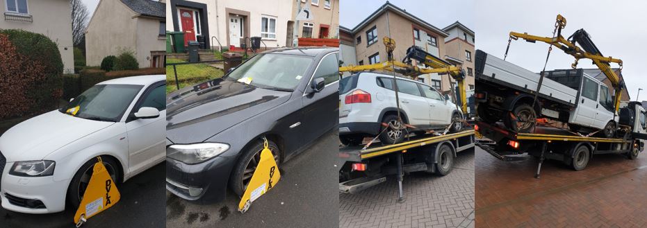 PSOSSEEdinburgh's tweet photo. Alongside @DVLAgovuk we carried out a day of action regarding Vehicle Excise Licence enforcement. Five vehicles were seized, nine clamped, and one driver was reported not having MOT. Please ensure your car has the appropriate documentation when on a public road. #OpSlowTime https://t.co/ge8KWYAZKJ