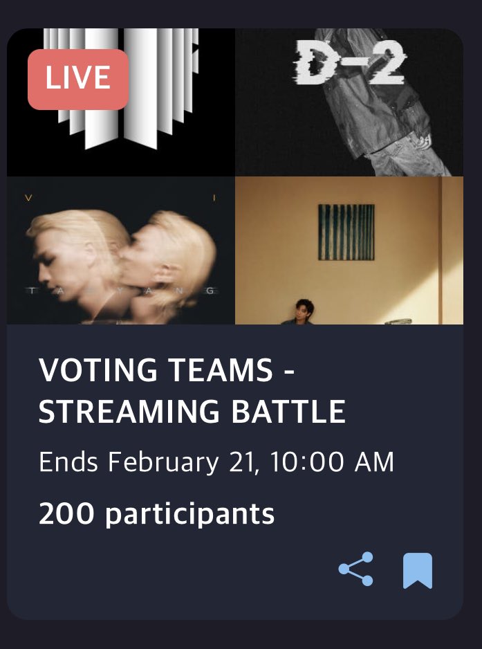 BTSVTA7's tweet photo. We just passed 200 streamers in the party !!

#TeamBVB
#TeamDVT
#TeamA
#TeamBTSVS

BTS STREAMING BATTLE https://t.co/YG5fsHMnbi