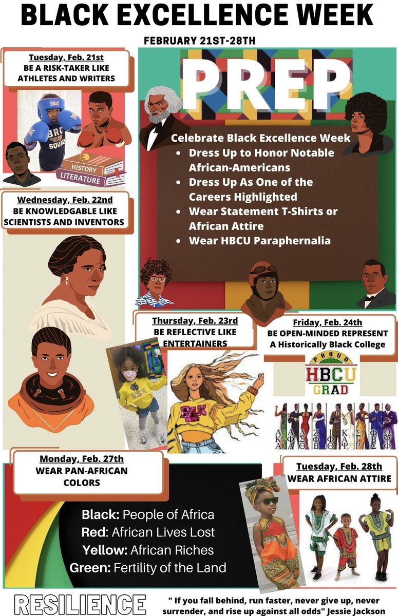 CofieldTowanda's tweet photo. Black Excellence Week Starts on Tuesday, February 21st at PREP @BaltCitySchools @FHPSVoices https://t.co/1xGsVYjoQ0
