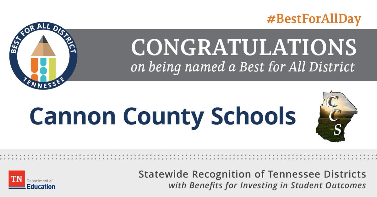 TN Dept of Education on Twitter "Congratulations to the Cannon County Schools on being named a