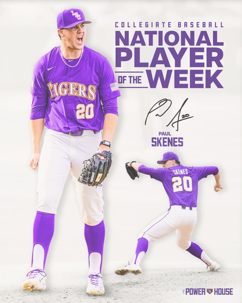.@Paul_Skenes adds to his honors by being named a National Player of the Week by @CBNewspaper! 🔗lsul.su/3IAhBLr