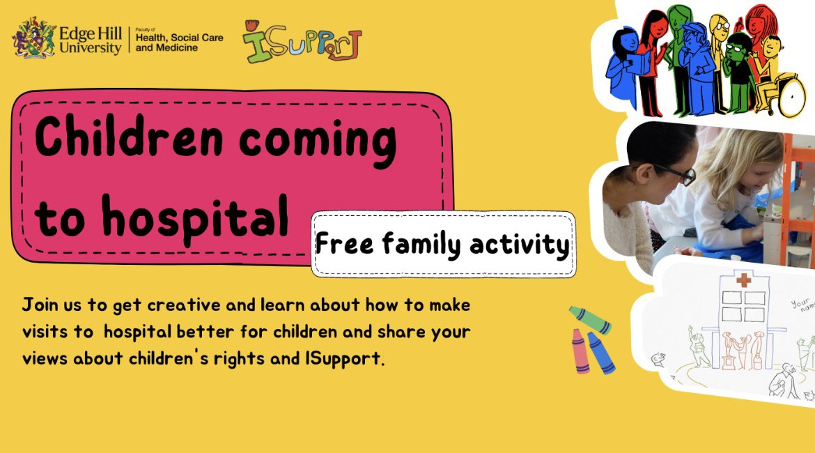 So looking forward to this event <a href="/edgehill/">Edge Hill University</a> on the 12th of April 🥹

Please join us at our interactive Family Event focused on children coming to hospital and iSupport.

eventbrite.com/e/536902739547