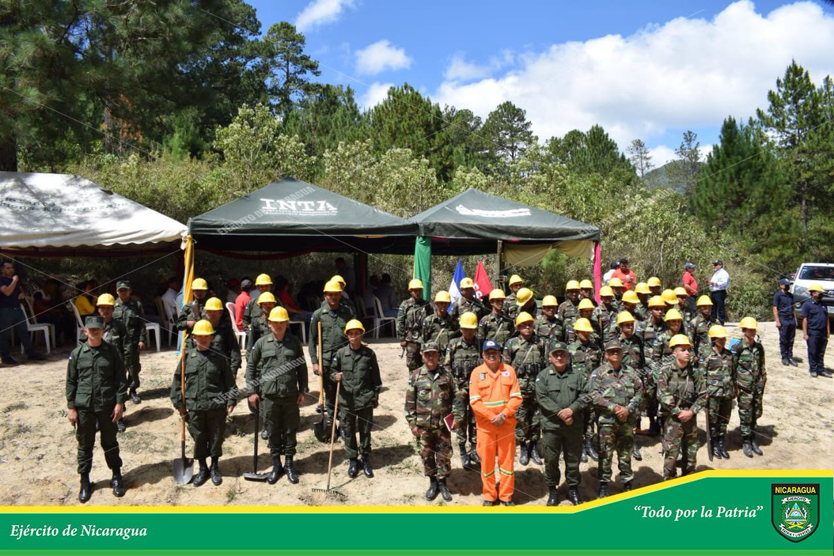 EjercitoNic's tweet photo. #NOTAINFORMATIVA | A través del #1ComandoMilitarRegional, en coordinación con el #EstadoMayorDeLaDefensaCivil y el @MarenaNicaragua, se participó en el lanzamiento del Plan Departamental Contra Incendios Forestales y Agropecuarios, en San Fernando, #NuevaSegovia. #TodoPorLaPatria https://t.co/71sEw9Hozt