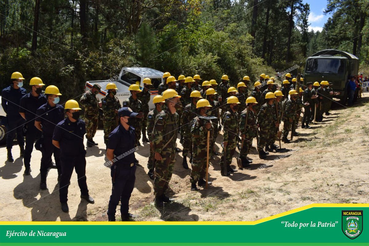 EjercitoNic's tweet photo. #NOTAINFORMATIVA | A través del #1ComandoMilitarRegional, en coordinación con el #EstadoMayorDeLaDefensaCivil y el @MarenaNicaragua, se participó en el lanzamiento del Plan Departamental Contra Incendios Forestales y Agropecuarios, en San Fernando, #NuevaSegovia. #TodoPorLaPatria https://t.co/71sEw9Hozt