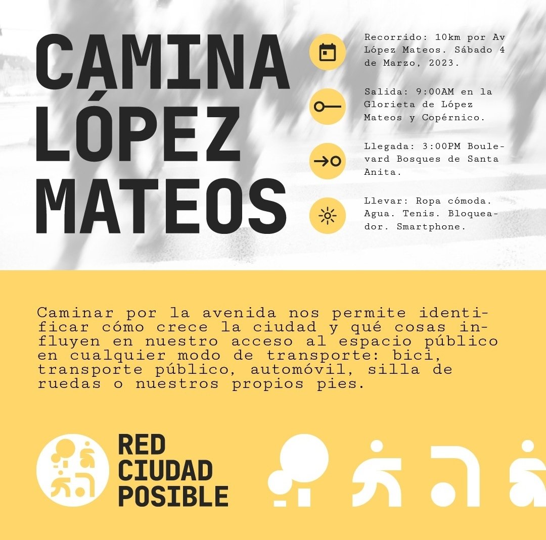 La ciudad es de todos y cada uno nos movemos de una manera diferente, caminando, en bici, en transporte público o en automóvil,  conocer que tan accesible o difícil es movernos, nos ayudará a entender cómo deben de ser las ciudades #redciudadposible #LopezMateos <a href="/Trafico_ZMG/">TráficoZMGuadalajara</a>