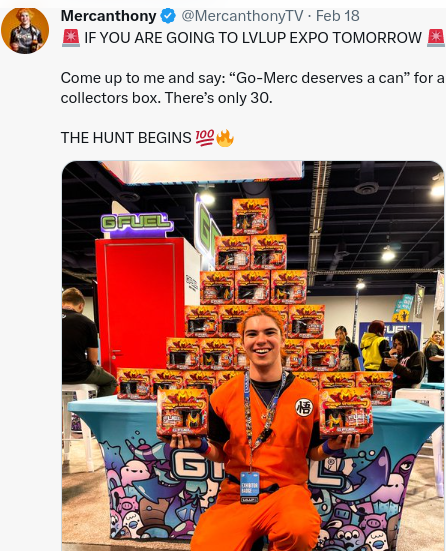 butler_devante's tweet photo. Lets Go Cmon Gfuel get this man his Can "Go Merc"
@GFuelEnergy @GammaLabs @MercanthonyTV @KingKryptix @BlueFierceGamin @iKezza_ @MusicDco #GFUEL #lvlupexpo #GoMerc https://t.co/wZ9vEMeqeA