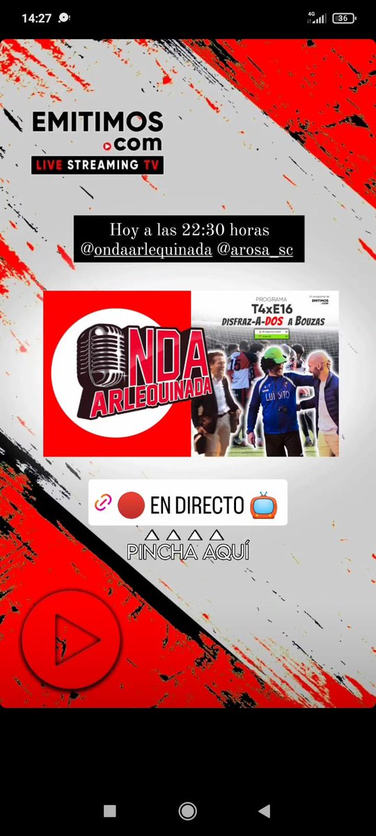 Ya estamos en directo en un nuevo programa con toda la actualidad del @AROSASCOFICIAL 
youtube.com/live/qYn_uVpS8…