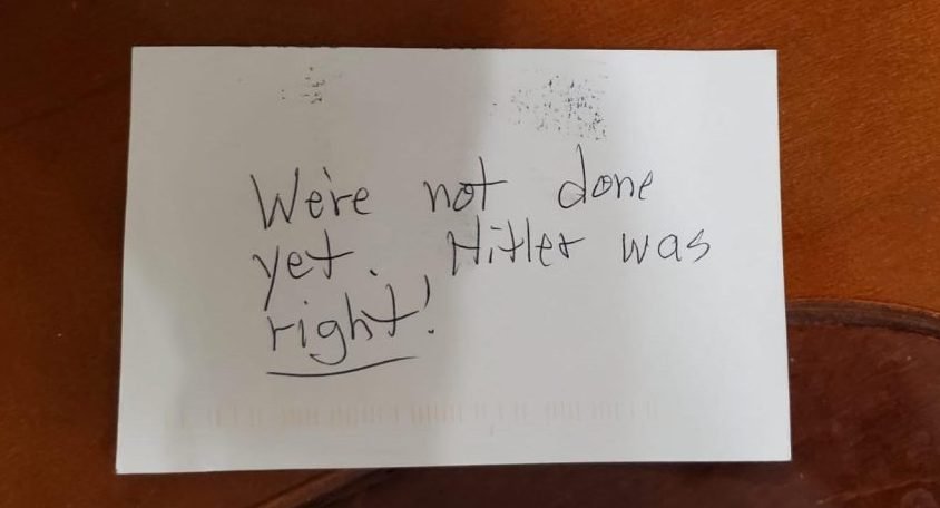 StopAntisemites's tweet photo. We are horrified Jewish residents of Linden, NJ are receiving threatening letters mailed to their houses with messages such as "We’re not done yet. Hitler was right!’ 

In America 2023, Jews deserve to live safely in their communities - @Linden_PD @derek_armstead @RepDonaldPayne https://t.co/K1GJO7RhLU