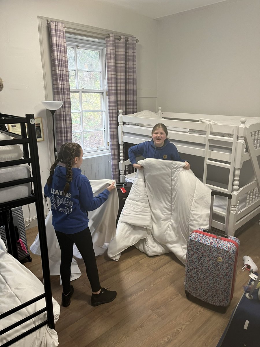 MayfieldPS's tweet photo. Fantastic first day here for everyone!  We are all safely tucked up in our freshly made beds and looking forward to Day 2 here at #Benmore2023 #LearningNewSkills #MakingBeds https://t.co/DrBkeDbopu