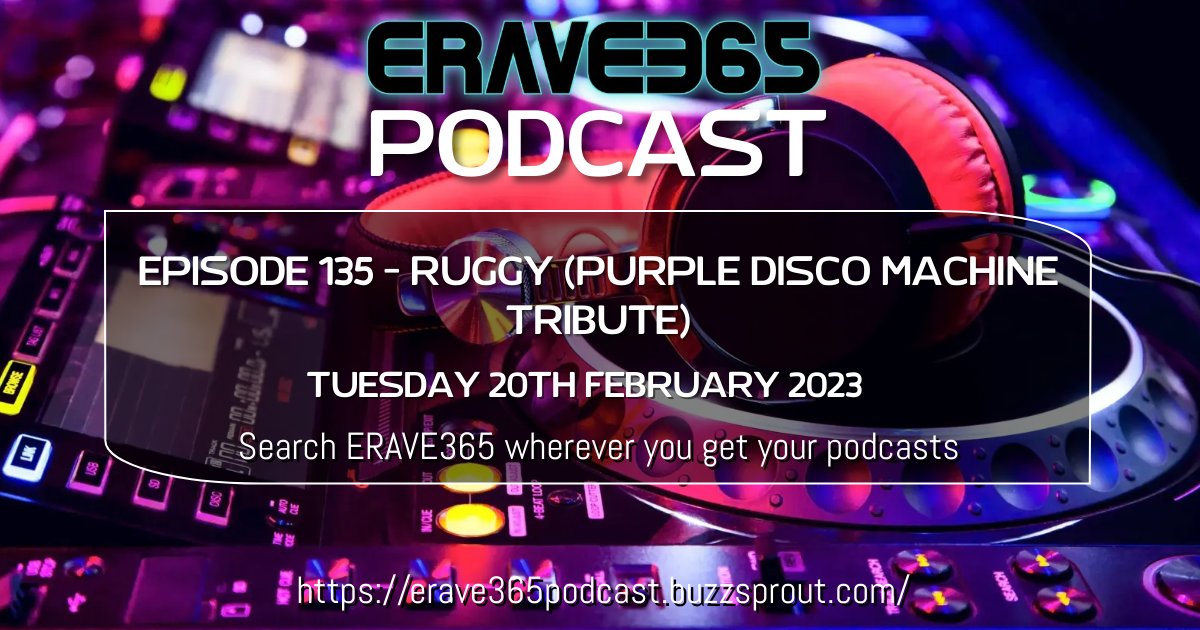 erave365's tweet photo. Episode 135 of the ERAVE365 #podcast 🎶

A special debut! Ruggy's been a supporter of ERAVE since the start so we're delighted to welcome him onboard. A bit of #PurpleDiscoMachine🪩

Search ERAVE365 wherever you get your podcasts or click below 🎧

https://t.co/PRa4dEc9km https://t.co/OSjmkacuK1