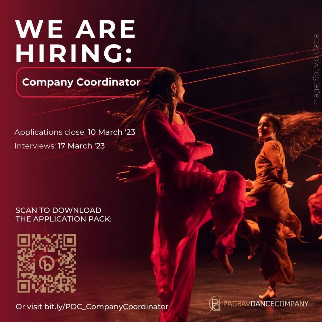 We are on the hunt for a Company Coordinator who will support the smooth running of all our activities and works well with our core team so that our work can shine brightly into the world.

More info here: bit.ly/PDC_CompanyCoo…

#Vacancy #ArtsJobs #NewOpportunities #GetInvolved