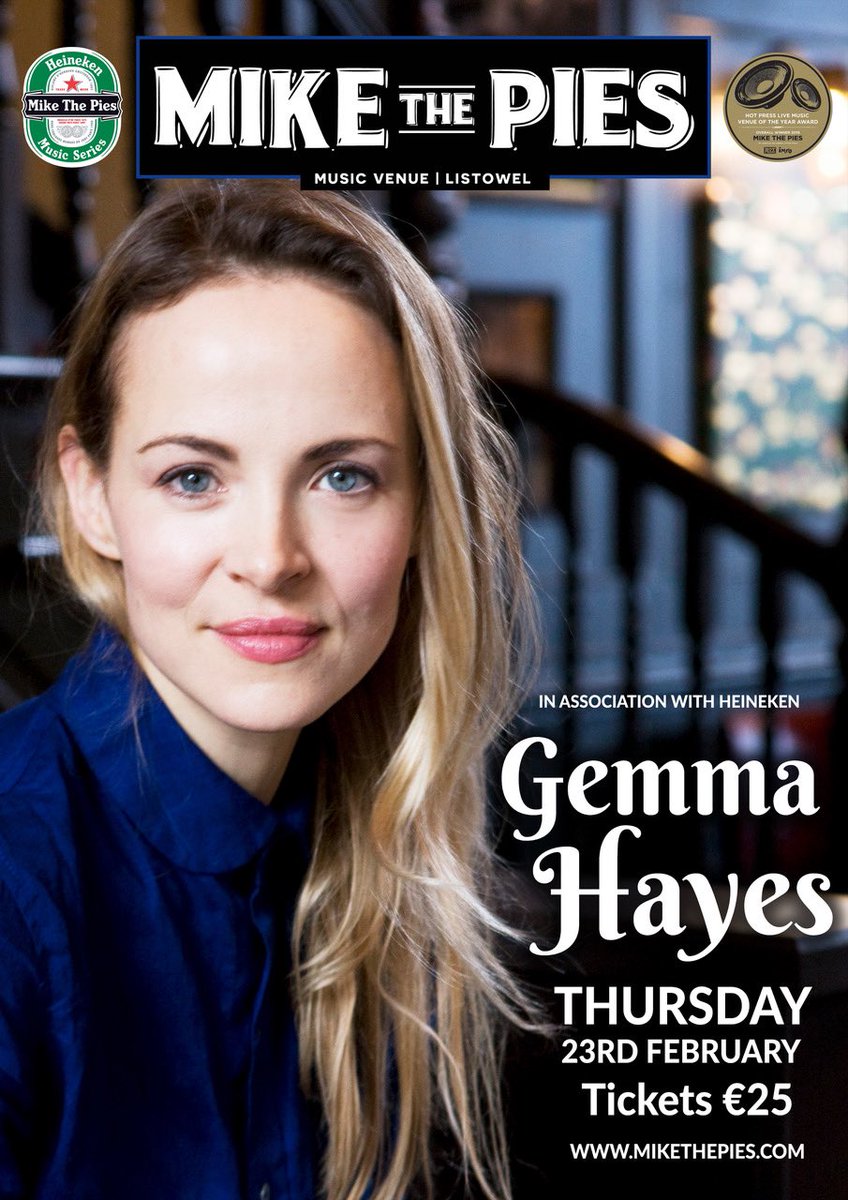 There are 9 tickets left for Gemma Hayes this Thursday night. 

mikethepies.com/gigs/gemma-hay… 

#listowel #wherestoriesbegin #kerry #livemusic #irishmusic