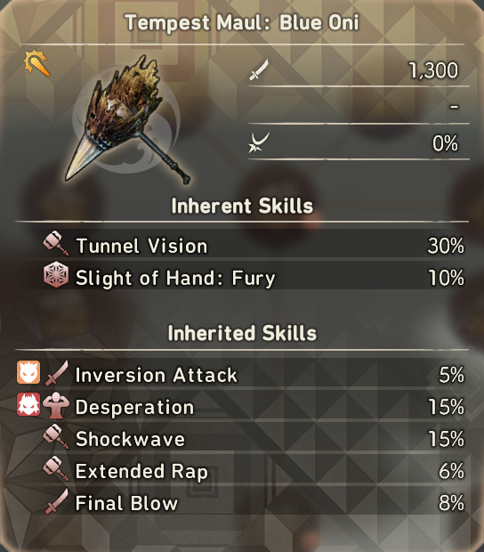 AodanTV's tweet image. IMHO the best Neutral Maul for @playWildHearts

Could drop Shockwave and go far left to pick up One Stroke: Fury 18%, but it would be a hard path to do, might as well just go for that on a Icetusk Maul.

#minmax #wildhearts