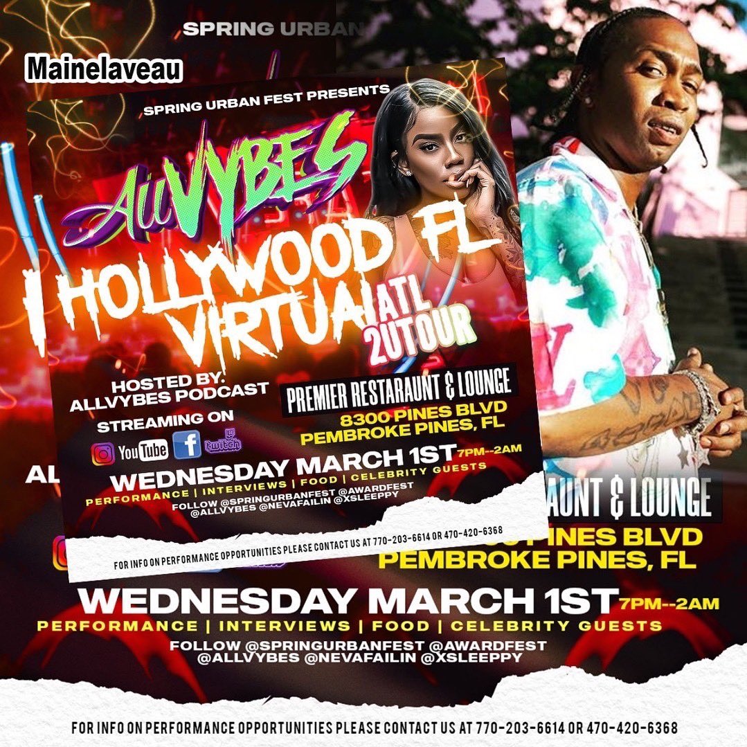 MaineLaveau's tweet photo. March 1st @springurbanfest ⚡️⚡️⚡️⚡️ we in Broward https://t.co/D5RcAELDf5