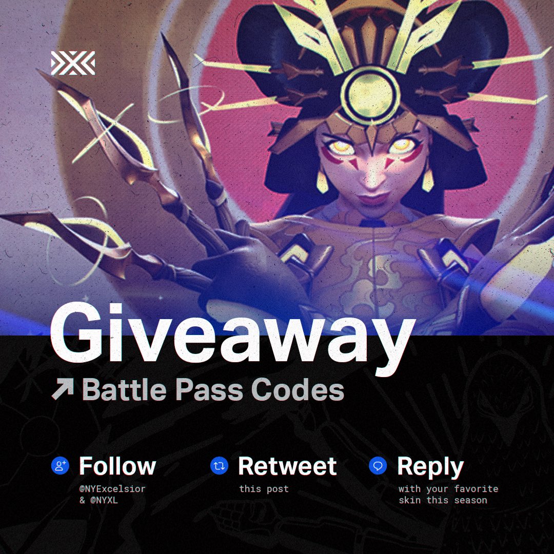 NYExcelsior's tweet photo. 🚨 BATTLEPASS GIVEAWAY TIME 🚨

We are giving away Overwatch 2: Season 3 Premium Battle Pass codes to get you unlocking some swag 

How to win:
• Follow @NYExcelsior &amp; @NYXL
• Like + Retweet this post
• Reply with your favorite skin from this season https://t.co/u89h2gmBQN