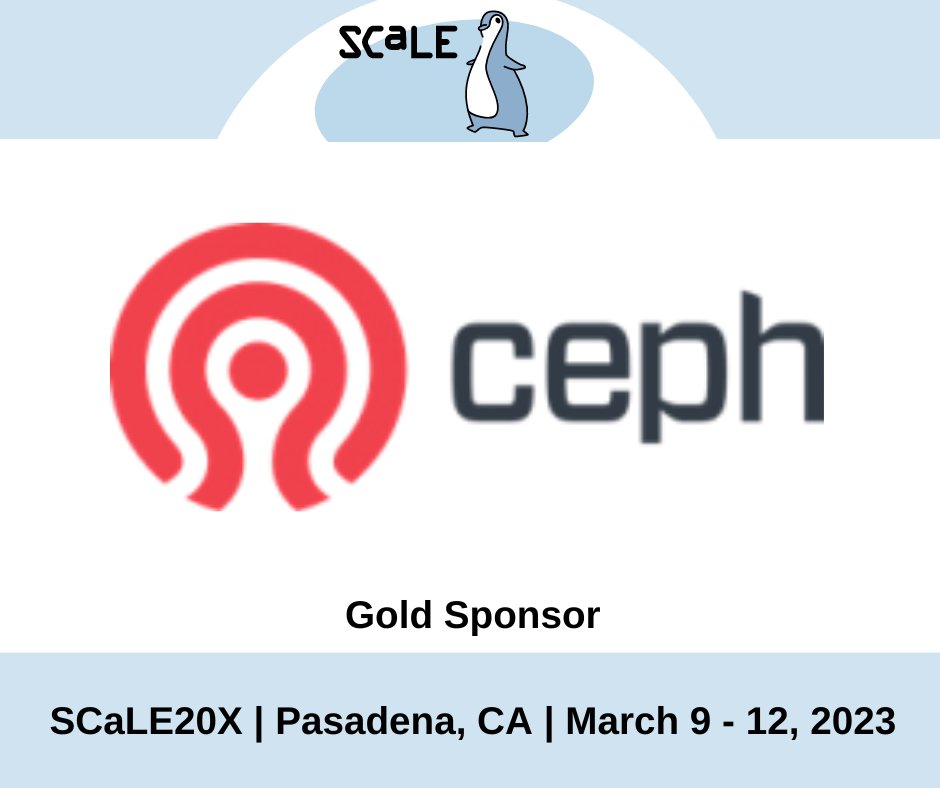 Thank you to our Gold sponsor Ceph Foundation for being a leader at SCaLE. ow.ly/Q8L630su70l