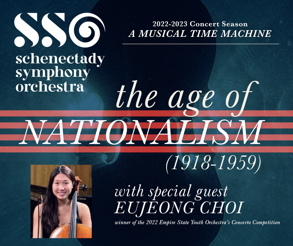 SSO welcomes special guest Eujeong Choi, winner of the <a href="/EmpireStateYO/">ESYO</a> 2022 Concerto Competition, w/ Shostakovich’s “Concerto for Violoncello in Eb Major,” along w/ Copland’s “John Henry” &amp; Sibelius’ “Symphony No. 5” in Eb Major.

7pm Saturday, March 11  &gt; bit.ly/3XqPSB5.